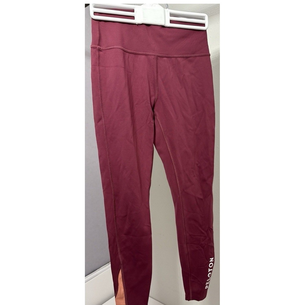 Peloton Womens High Waisted Active Leggings Burgundy Wine Size S RN150110